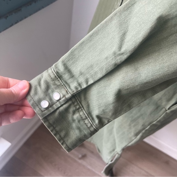 Lee Vintage Modern Olive Green Snap Front Denim Shirt Dress, NWT - Picture 9 of 14